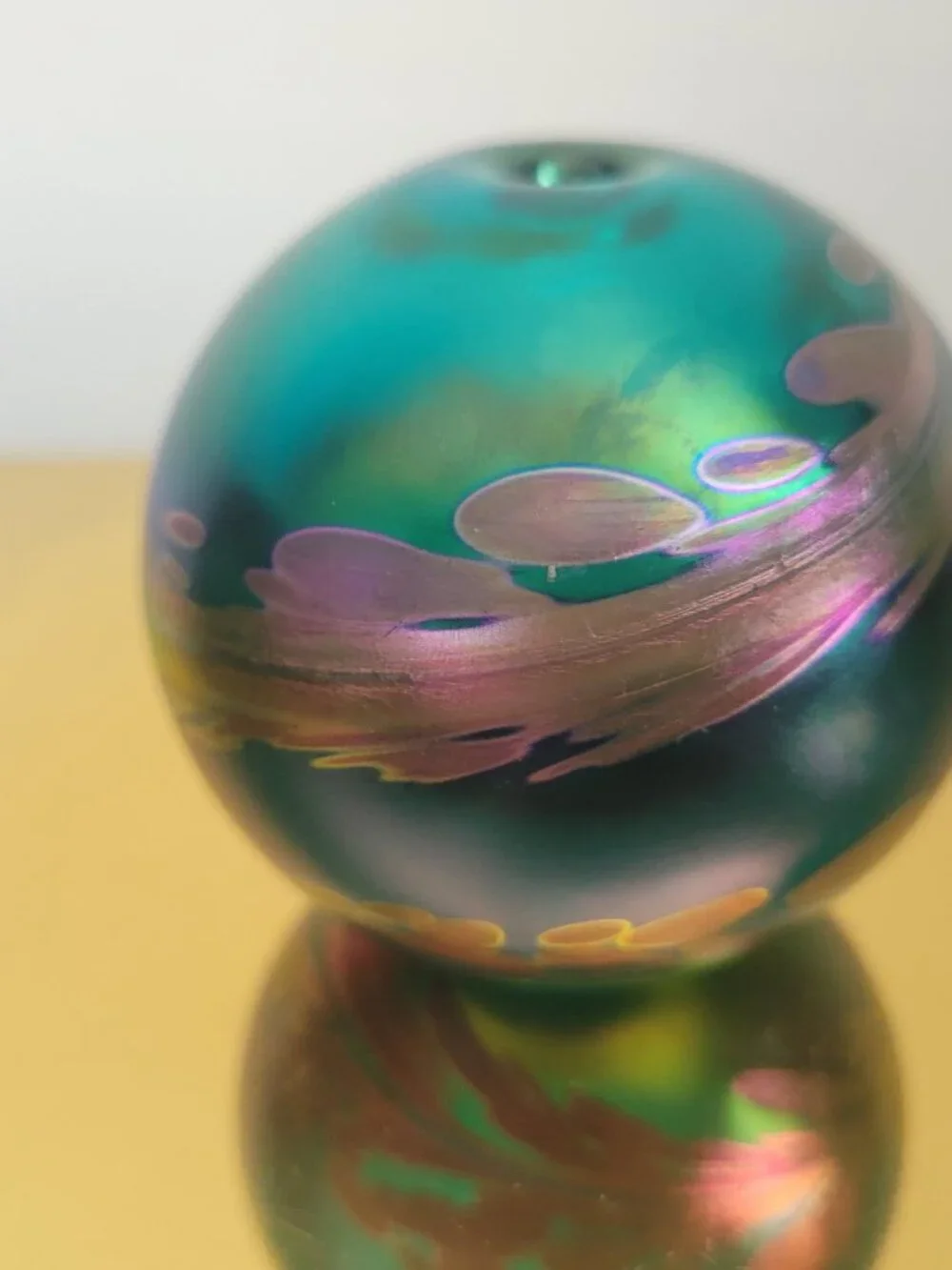 Maytum Studio Art Studio Iridescent Swirl Glass Paperweight/vase - SIGNED